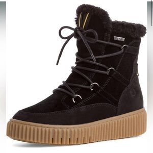 TAMARIS Halen Winter Snow Boots Leather Faux Fur size 40